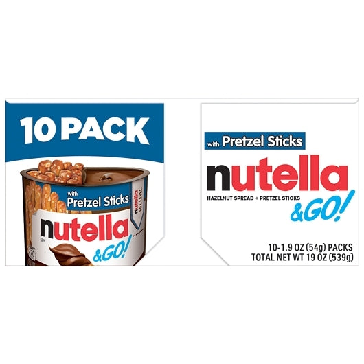 Nutella & Go Hazelnut Spread With Cocoa With Pretzel Sticks, 19 Ounce