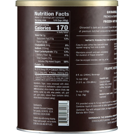 Ghirardelli Frozen Hot Cocoa Frappe, 3.12 Pound