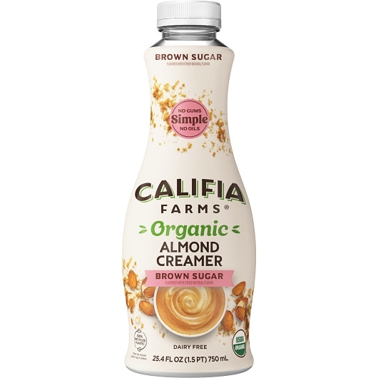 Califia Farms Organic Brown Sugar Almond Milk Coffee Creamer, 25.4 Fluid Ounce