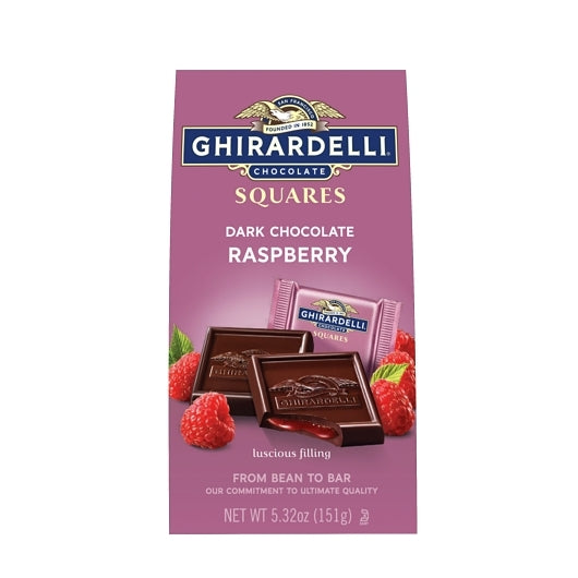 Ghirardelli Dark Chocolate Squares With Raspberry Filling, 0.35 Pound