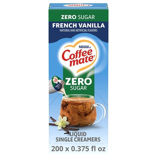 Coffee Mate Zero Sugar French Vanilla Single Serve Liquid Creamer, 18.7 Fluid Ounce
