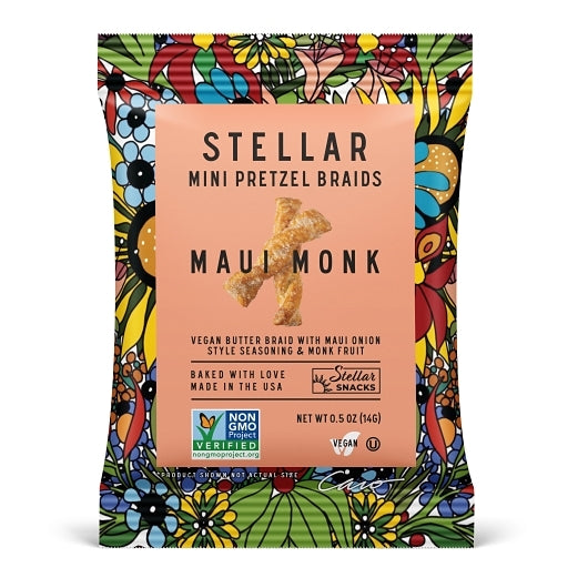 Stellar Snacks Maui Monk Mini Pretzel Braids Individual Bags, 14 Gram