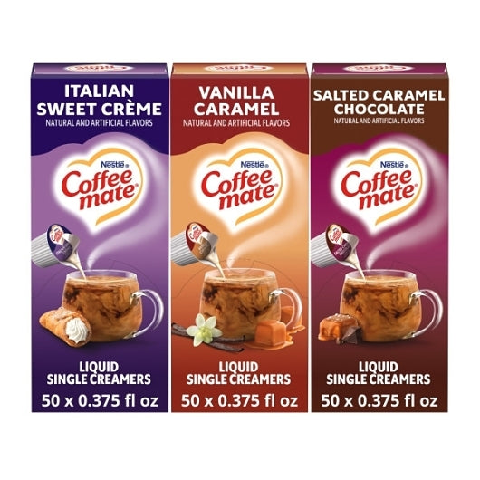 Coffee Mate 3 Flavor Variety Liquid Portion Cups, 0.374 Fluid Ounce
